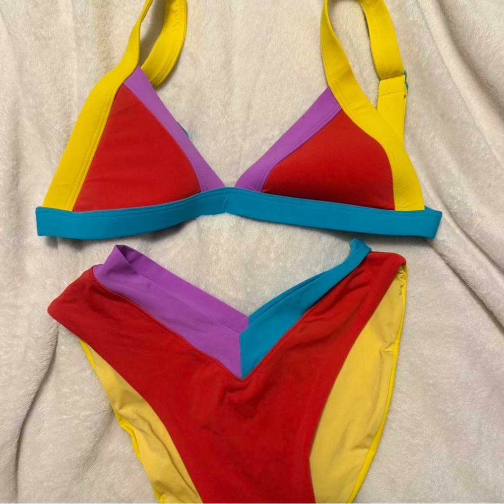 One One Swimwear Colorful Bikini Set